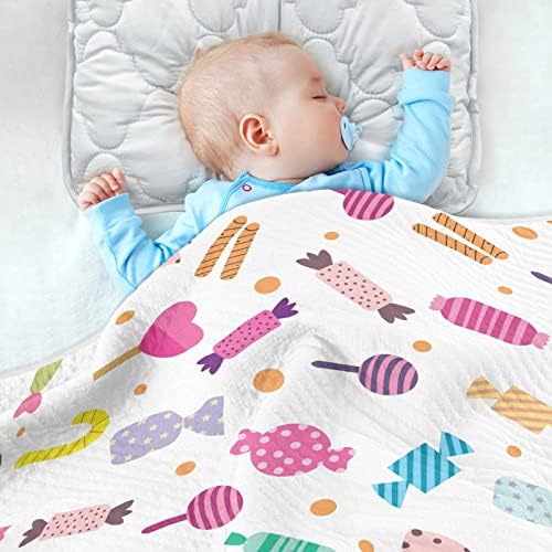 Cataku Candies coloridas cobertor de bebê para meninos meninas algodão Cobertores Cama Lança um cobertor de bebê que recebe um bebê para carrinho de berço 30 x 40
