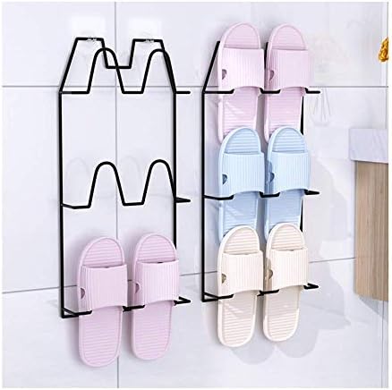 Whlmyh Rack de sapato de estilo simples, prateleira de chinelos de banheiro de 3 camadas, drenagem, caixa de armazenamento de sapatos