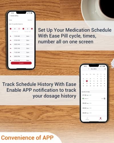 Caixa de medicina confortável - organizador de medicamentos inteligentes com aplicativo gratuito, plano de comprimidos na caixa