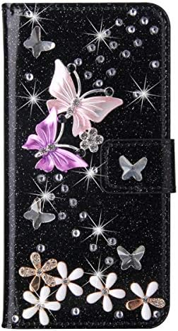 Caixa da carteira Blllue Compatível com Samsung A32 5G, Glitter Bling Color Butterfly Diamond PU Couro de couro Tampa para Galaxy