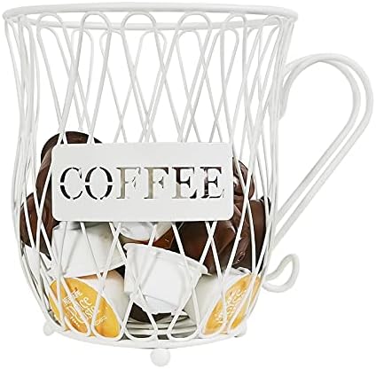 Stegodon White K Cup Titular, 50 Suporte de Caes de Café, Organizador de POD de KCUPS de grande capacidade para decoração de café, Cafe de cesta de armazenamento de café Acessórios para balcão, escritório