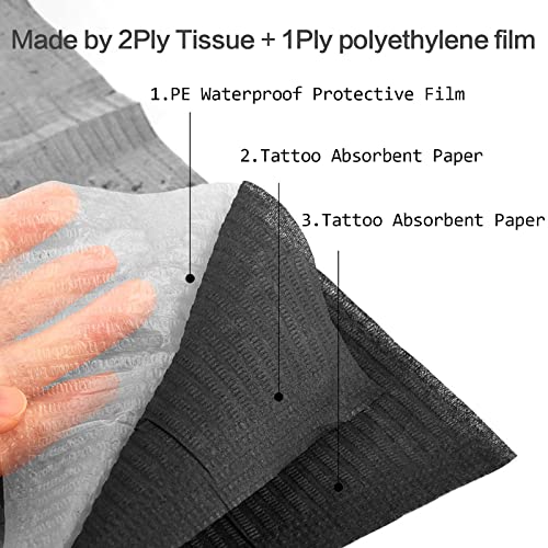Mercadores odontológicos pretos - Rayyl 50pcs folhas de babadoras dispensáveis ​​folhas de lap de lap de tecidos à prova