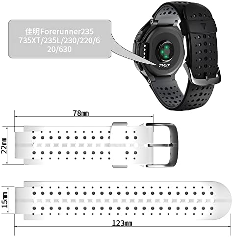 Substituição de cinta de silicone xbhsw para Garmin Forerunner 235/220/230/620/630/735xt Sport Smart WristBand
