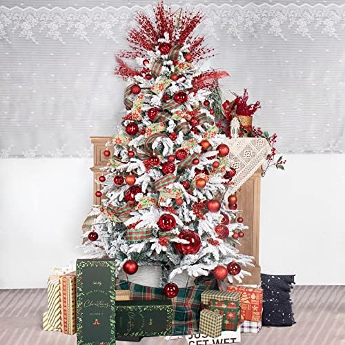 Ornamentos de bola de Natal definem decorações sazonais, 46 PCs Survendo bolas de árvore de natal, embalagens de caixa de presente reutilizáveis ​​para festas de férias e decorações de árvores de Natal em casa
