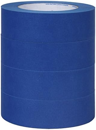 Frost King P9400 Felas de plástico do pintor de alta densidade, 9 'x 400' x 0,31 mil, transparente, pacote de dispensador e fita de pintor azul de liberação limpa de pato 1,5 polegadas, 4 rolos, 240 jardas, 240460