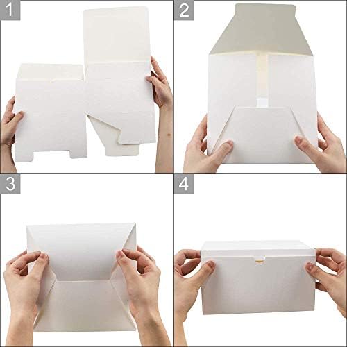 Moretoes White Gift Boxes 12pcs 8x8x4 polegadas, caixa de presente de papel com tampas para presente de casamento, presente