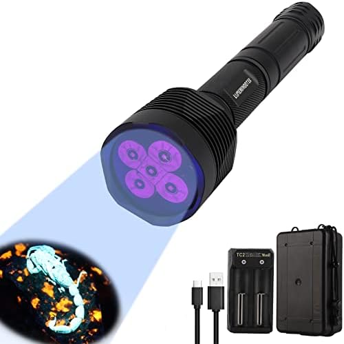 Lanterna UV Lumenshooter S5, lanterna de luz preta super brilhante com 5 LEDs, para cura de resina UV, rockhounding, detecção de urina para animais de estimação, caça ao escorpião