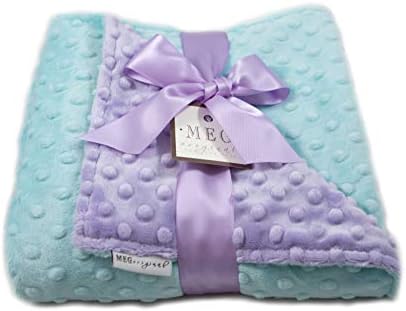 Meg original Lavender & Aqua Minky Dot Baby Girl Blanket