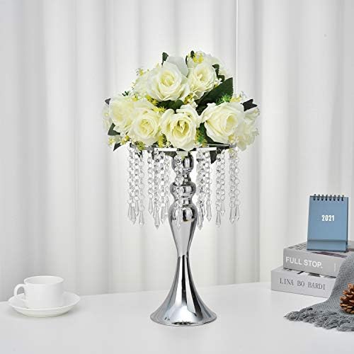 Stand da flor de casamento versátil do ECOM King, arranjo de flores de casamento para peça central de mesa, vaso de flor de metal para aniversário de aniversário de aniversário decoração