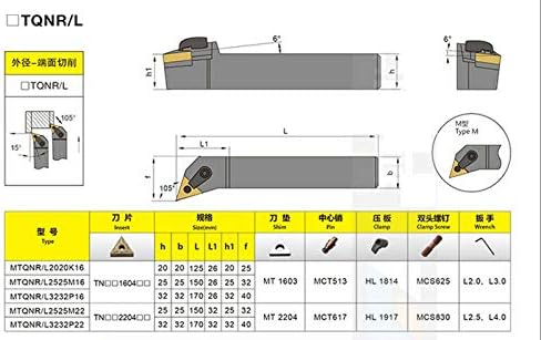 Mtqnr 2020k16 20 x 125mm Índice de torno externo Turnion Turning Tolder