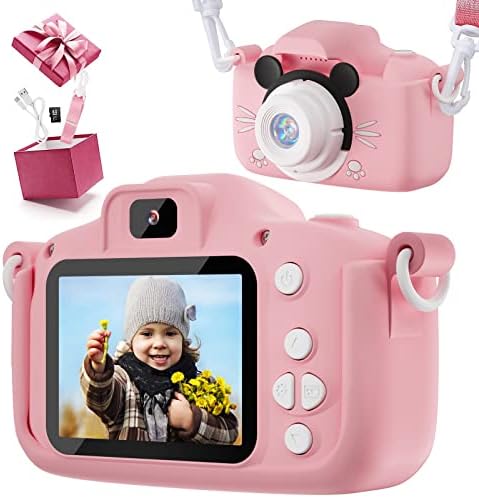 Câmera digital infantil, presentes de aniversário de Natal 1080p Corder para meninas e meninos de 3 a 9 anos, com tela de 2,0 polegadas,