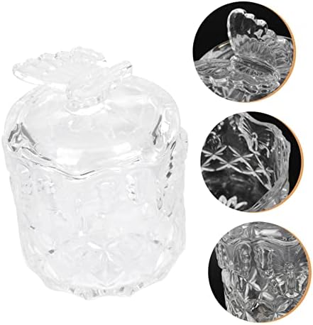 Yardwe 1pc caixa de açúcar cubo jar jar jarra com tampas de cooperatória frascos de armazenamento de vidro com tampas de vidro frascos de vidro tigela de vidro jarros de doce de vidro