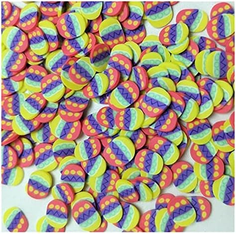 Kemeilian RTAO10 50G 5mm Polymer Hot Sprinkles para ovo colorido Decoração de bolo falso Diy Crafts Fazendo acessórios de unhas DIY