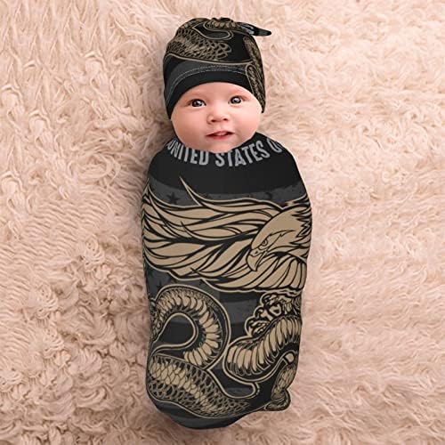 Cobertor de Swaddle de bebê recém -nascido Diryalai com chapéu de gorro, recriar um pano de saco de dormir embrulhado