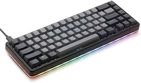 Solte o teclado mecânico de alto perfil Alt-teclado de 65%, interruptores de troca de quente, macros programáveis, luz de fundo RGB LED, USB-C, DoubleShot PBT, quadro de alumínio