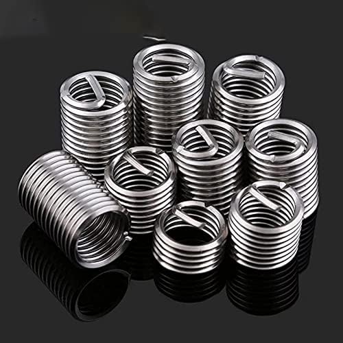 Parafusos e porcas de Anyufei 100pcs M61.01D-3D Inserção de rosca de fio, bucha de parafuso M6, 304 Reparo de manga de parafuso de fios de aço inoxidável