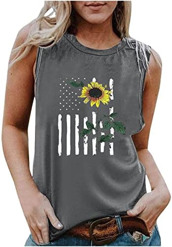 Engraçado 4 de julho Tampo Tampo para mulheres American Bandle Tirmina de verão Summer mangas camisetas patrióticas camisetas