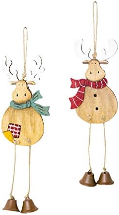 Ornamentos de natividade felizes de 2pcs Cutos de madeira de Natal com decoração de jingle sell pendurando ornamentos de árvore