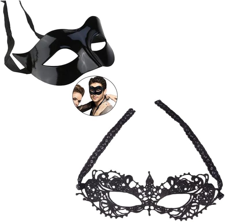 2 máscara de halloween máscara de halloween renda casal máscaras máscaras venezianas homens máscara / festa / bola baile / mardi