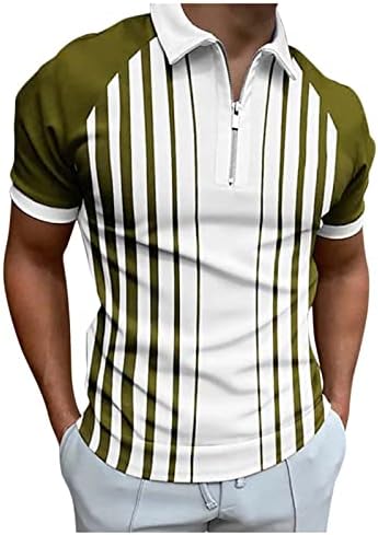 Camisas de pólo masculinas, camisa masculina camisa de golfe retro cor ao ar livre mangas curtas de botão de botão de impressão