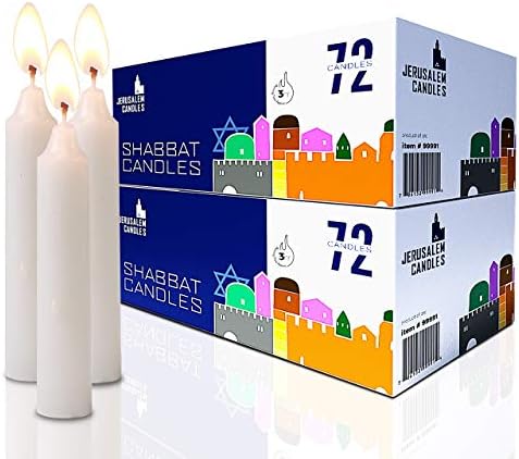 Velas Shabat - velas tradicionais do Shabbos - 3 horas - 2 pacote x 72 velas,
