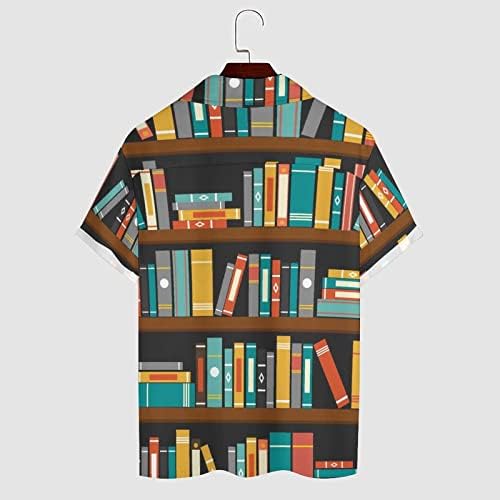 Livro da biblioteca prateleira casual camisa cubana top havaiana para luva curta de verão de praia