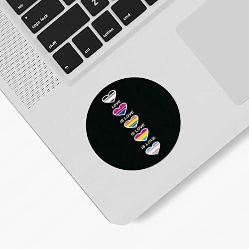 Love Is Love Pansexual Bissexual LGBTQ adesivos Gay Pride Orgulho LGBT Igualdade Lésbica Rótulo Rótulo de 1,5 polegada Rainbow LGBT para garrafas de água Laptop Envelope Seals Festas de festas de dia dos namorados, 100 PCs