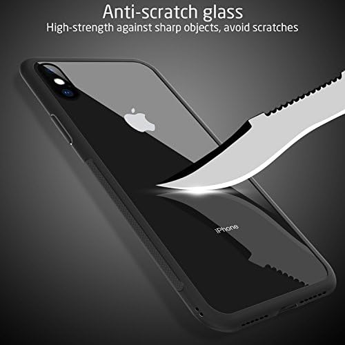 Caspa híbrida clara iPhone XS/iPhone X Case por ztotop, tampa traseira de vidro temperado e temperado e moldura de borracha de silicone macia para iPhone X/iPhone 10/iPhone XS - Mint Green Frame