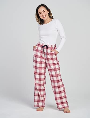 Calças de pijama feminino de lapasa, calças confortáveis ​​para dormir com cordão com cordão e bolsos l74 flanela / l109 lã