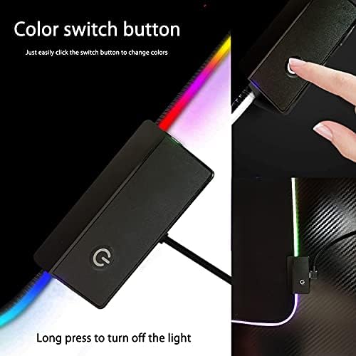 NJHX RGB Gaming Mouse Pad, XL grande almofada de mouse LED macio estendida com 14 modos de iluminação, controle de borracha anti-deslizamento