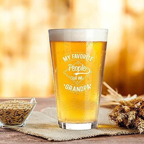 Glass de cerveja engraçadas do vovô, minhas pessoas favoritas me chamam de copo de cerveja de vovô, dia dos pais, presente de aniversário para o vovô do avô novamente da neta neta, 15 oz