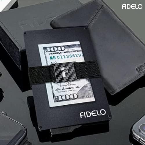 Carteira minimalista de Fidelo para homens - bloqueio de RFID Pop up carteira de crédito portador de cartão de crédito,