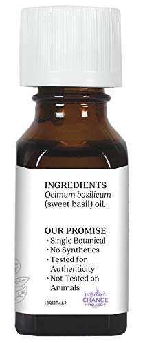 Aura Cacia Basílio puro, óleo essencial doce | 0,5 fl. oz. | Ocimum Basilicum