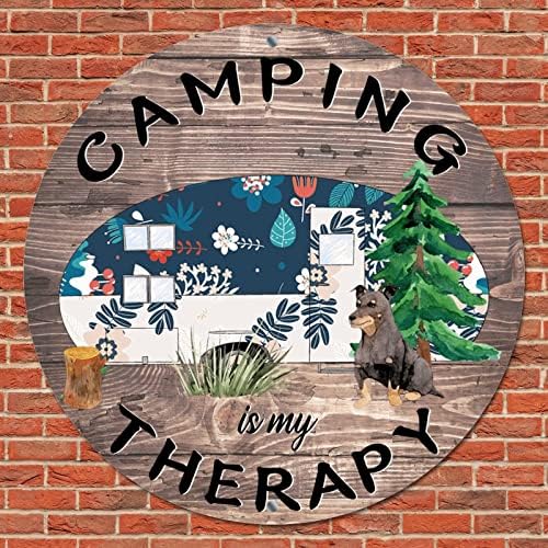Camping de sinal de metal vintage é minha terapia Happy Campers Adventure Camping Life Retro Salto de casa Placa Placa Placa Nostálgica