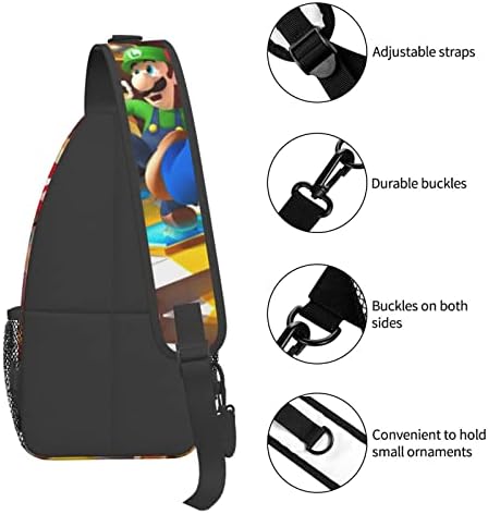 Awetmud Game Sling Backpack Back Bag Crossbody Bolsa de ombro de ombro Daypack para homens Mulheres