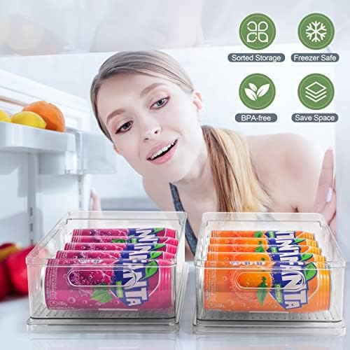O refrigerante HNNJCK lata para o organizador de refrigerador de refrigerador, organizador de armazenamento de bebidas de