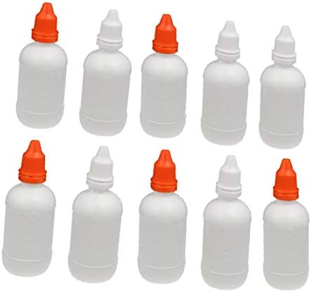 X-Dree 10pcs 35mm diâmetro 50ml PE Plástico Plástico Gotor de gotejamento Squeezable Garrafa Branco (10pcs 35mm diámetro 50ml pe plástico gotas gotas de gotas de gotas de gotas brancas brancas