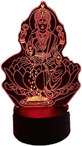 Buda 3D LED Night Light With USB Touch Table Lamp como decoração Luzes de férias de Natal Figuras de quatro mãos Boa sorte Deco