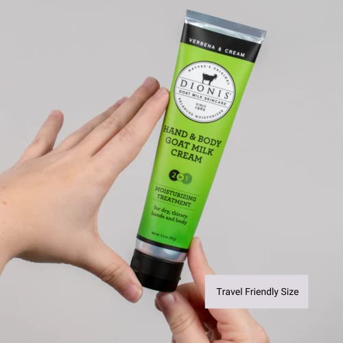 Dionis Leite de cabra Skincare 3,3 oz Verbena & Creme Hand & Body Creme - Tamanho da viagem Loção para a mão para hidratação e