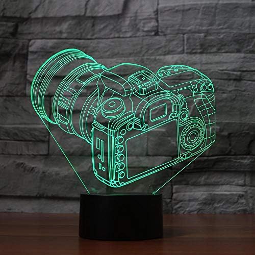 Jinnwell 3D Câmera noite lâmpada leve ilusão noite luz 7 alterações de toque de cor lâmpadas de decoração de mesa de mesa