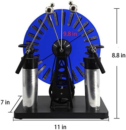 Gerador de indução eletrostática - manivela manual de descarga de faísca - Demonstração eletrostática de laboratório - Experiência de ensino de física - 2 garrafas de Leiden incluídas