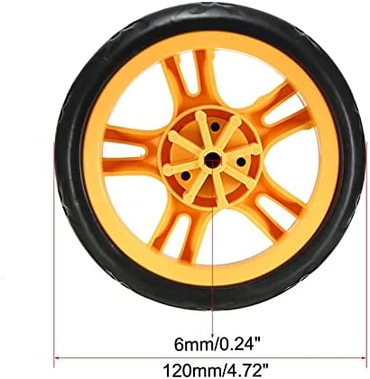 Roda de polia giratória plástica flexível de Dingdapeng de 120 mm / 4,72 polegadas do poço de montagem de 6 mm de 6 mm DIA Orange,