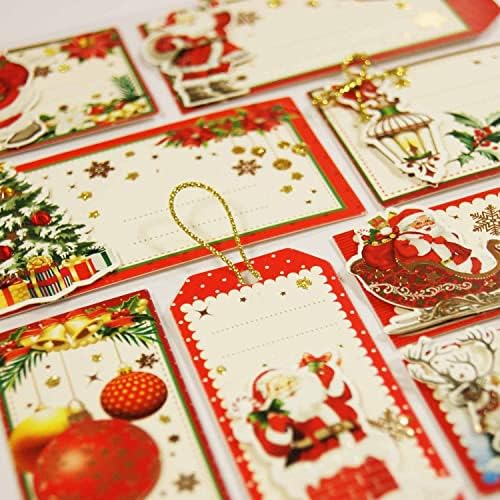8 etiquetas de presente de adesivos - Papai Noel tradicional