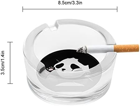 Engraçado de cinza de vidro panda para cigarro clássico redondo de cristal transparente cinzeiros