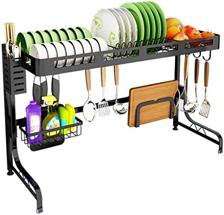 Neochy Dish Rack, 201 aço inoxidável de cozinha de aço de secar rack de rack de rack de mesa de mesa Organizador/85.5x31.5x52.5cm