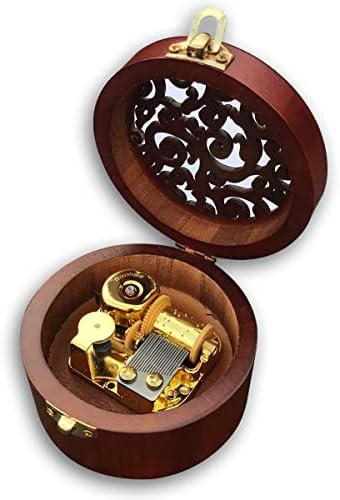 Binkegg Play [Canon em D Major] Caixa de música circular de madeira com movimento musical Sankyo