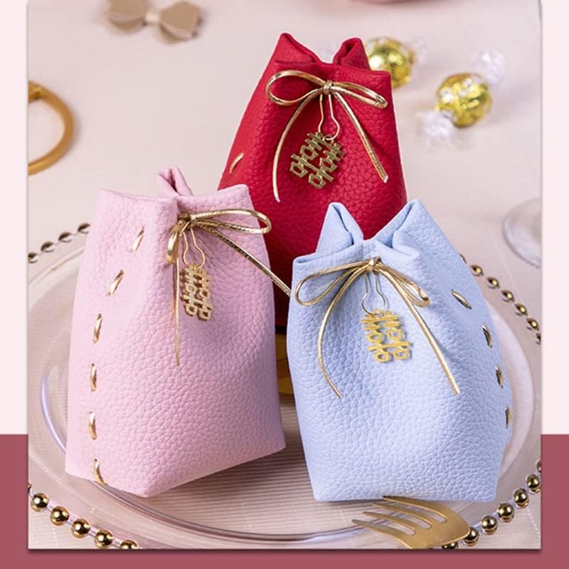 Zjhyxyh os novos favores de casamento para hóspedes e caixa de presente best whots bolsas de couro presente para decoração