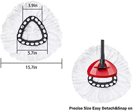 4 Pack Spin Mop Repollow Refil Compatível com o triângulo Ocedar MOPS MOPS Microfibra MOP RECILLE, Limpo profundo, lavável da máquina