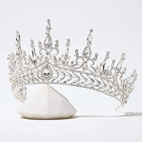 Sweetv Tiaras e coroas para mulheres, Tiara Wedding para noiva, Coroa de Rainha Rainha, Figurino Acessórios para Cabelo