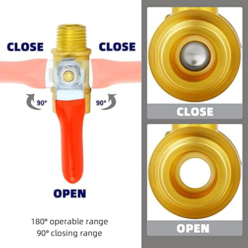 Válvula de esfera de bronze ondas de pimenta, válvula de esfera do compressor de ar interruptor desligado interruptor de 1/4 NPT x 1/4